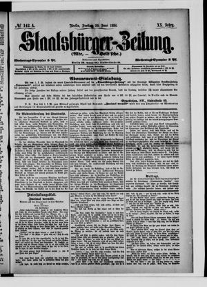 Staatsbürger-Zeitung vom 20.06.1884