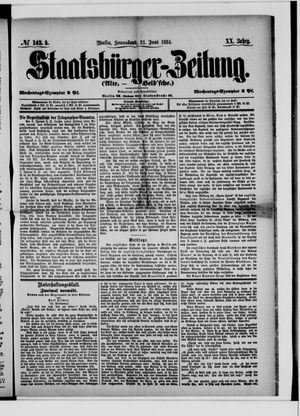 Staatsbürger-Zeitung vom 21.06.1884