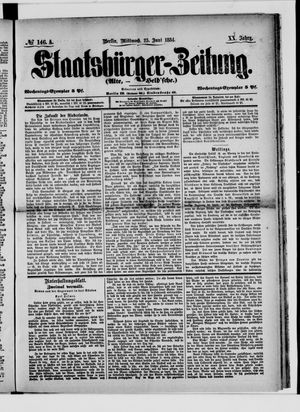 Staatsbürger-Zeitung vom 25.06.1884