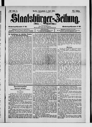 Staatsbürger-Zeitung on Jul 5, 1884