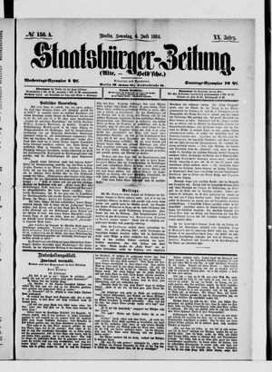 Staatsbürger-Zeitung on Jul 6, 1884