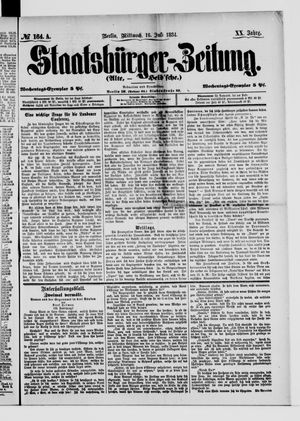 Staatsbürger-Zeitung on Jul 16, 1884