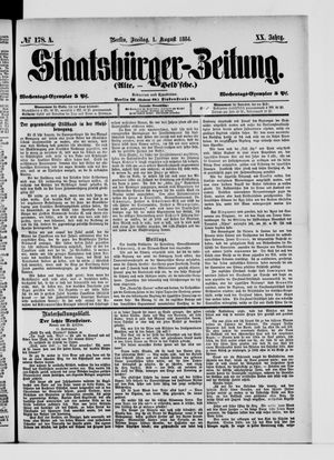 Staatsbürger-Zeitung vom 01.08.1884
