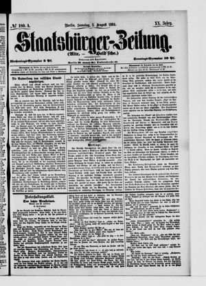 Staatsbürger-Zeitung on Aug 3, 1884