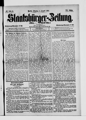 Staatsbürger-Zeitung on Aug 5, 1884