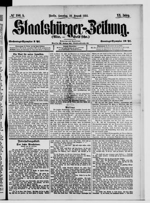 Staatsbürger-Zeitung on Aug 10, 1884