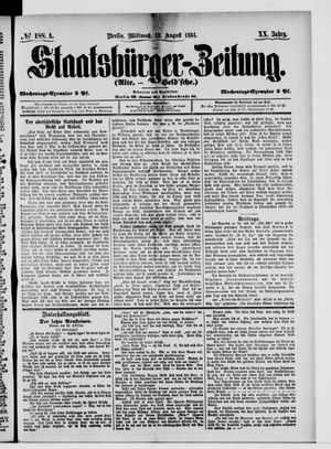 Staatsbürger-Zeitung on Aug 13, 1884