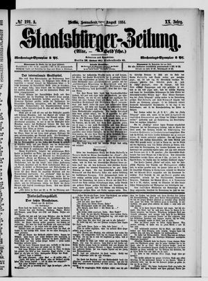 Staatsbürger-Zeitung on Aug 16, 1884