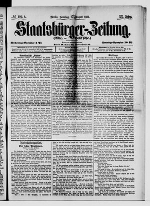 Staatsbürger-Zeitung on Aug 17, 1884