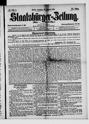 Staatsbürger-Zeitung on Aug 24, 1884