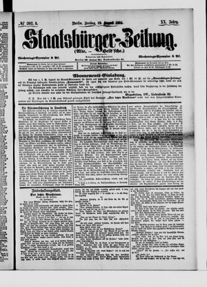 Staatsbürger-Zeitung on Aug 29, 1884
