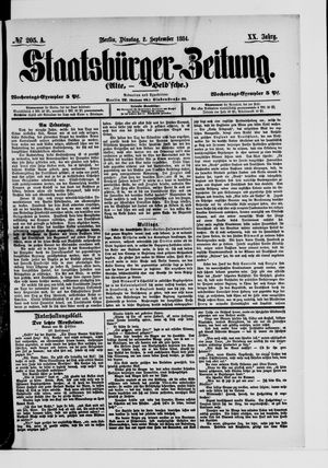 Staatsbürger-Zeitung on Sep 2, 1884