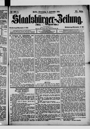 Staatsbürger-Zeitung on Sep 4, 1884