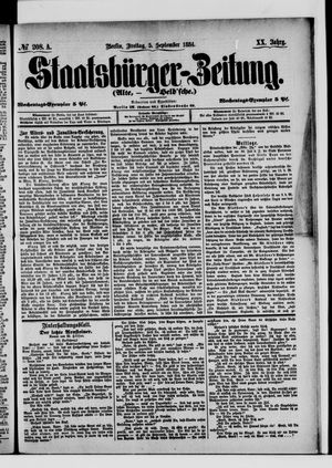 Staatsbürger-Zeitung on Sep 5, 1884
