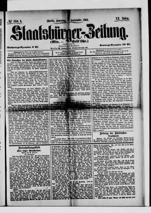 Staatsbürger-Zeitung vom 07.09.1884