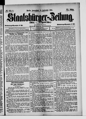 Staatsbürger-Zeitung vom 13.09.1884