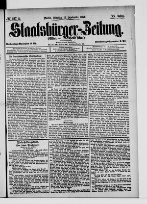 Staatsbürger-Zeitung vom 16.09.1884