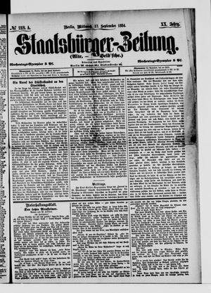 Staatsbürger-Zeitung vom 17.09.1884