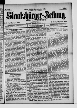 Staatsbürger-Zeitung on Sep 19, 1884