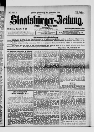 Staatsbürger-Zeitung vom 25.09.1884