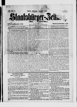 Staatsbürger-Zeitung vom 01.10.1884