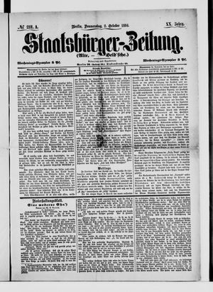 Staatsbürger-Zeitung on Oct 2, 1884