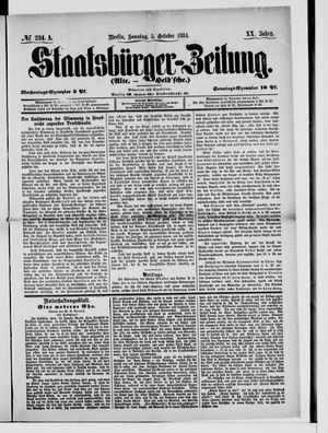 Staatsbürger-Zeitung vom 05.10.1884