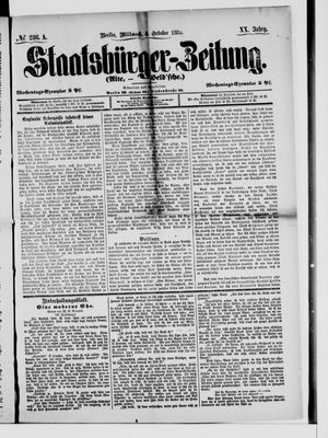 Staatsbürger-Zeitung vom 08.10.1884