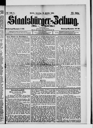 Staatsbürger-Zeitung vom 19.10.1884