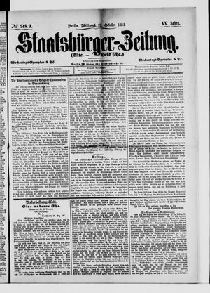 Staatsbürger-Zeitung vom 22.10.1884
