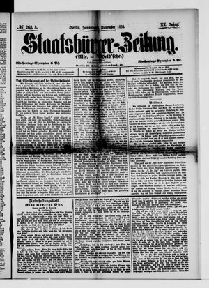 Staatsbürger-Zeitung vom 08.11.1884