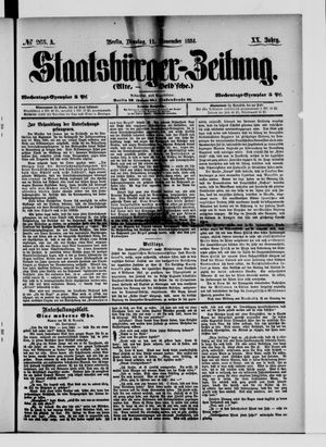 Staatsbürger-Zeitung vom 11.11.1884