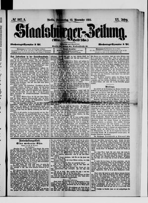 Staatsbürger-Zeitung vom 13.11.1884