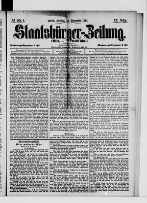 Staatsbürger-Zeitung vom 14.11.1884