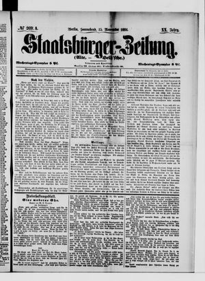 Staatsbürger-Zeitung vom 15.11.1884