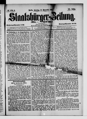 Staatsbürger-Zeitung on Nov 16, 1884