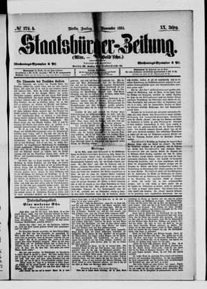 Staatsbürger-Zeitung vom 21.11.1884