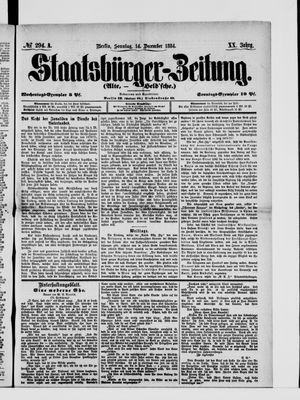 Staatsbürger-Zeitung vom 14.12.1884