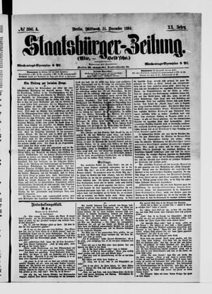 Staatsbürger-Zeitung vom 31.12.1884