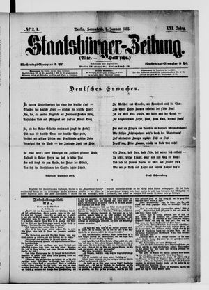 Staatsbürger-Zeitung vom 03.01.1885