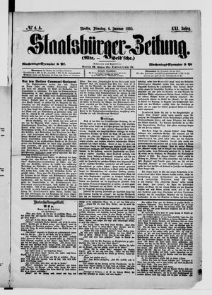 Staatsbürger-Zeitung vom 06.01.1885