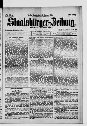 Staatsbürger-Zeitung vom 15.01.1885