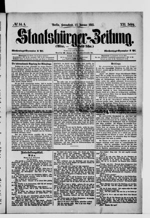 Staatsbürger-Zeitung on Jan 17, 1885