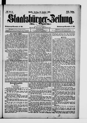 Staatsbürger-Zeitung on Jan 23, 1885