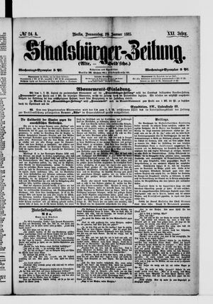 Staatsbürger-Zeitung vom 29.01.1885