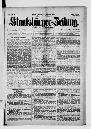 Staatsbürger-Zeitung vom 03.02.1885