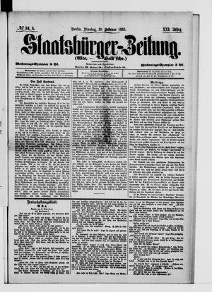 Staatsbürger-Zeitung vom 10.02.1885