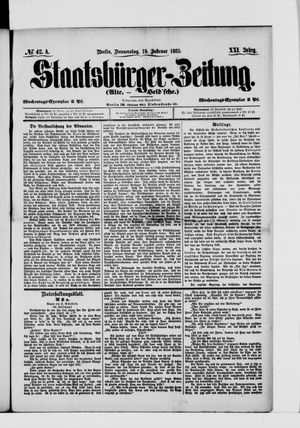 Staatsbürger-Zeitung on Feb 19, 1885