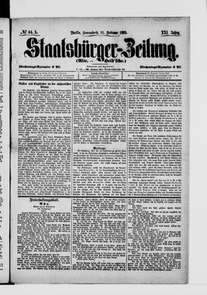 Staatsbürger-Zeitung on Feb 21, 1885