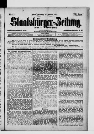 Staatsbürger-Zeitung on Feb 25, 1885